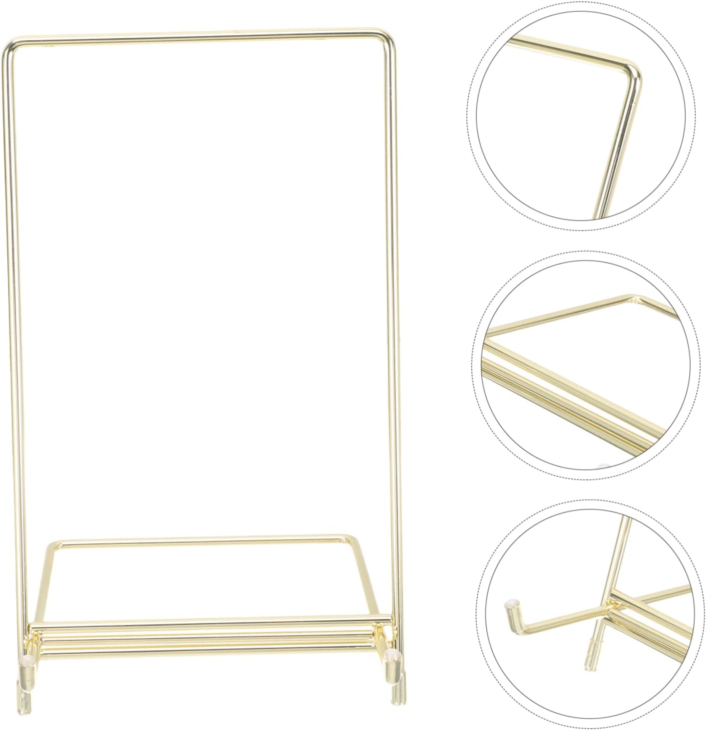 Elegant Gold Metal Plate Stand for Compact Recipe Book Art Display