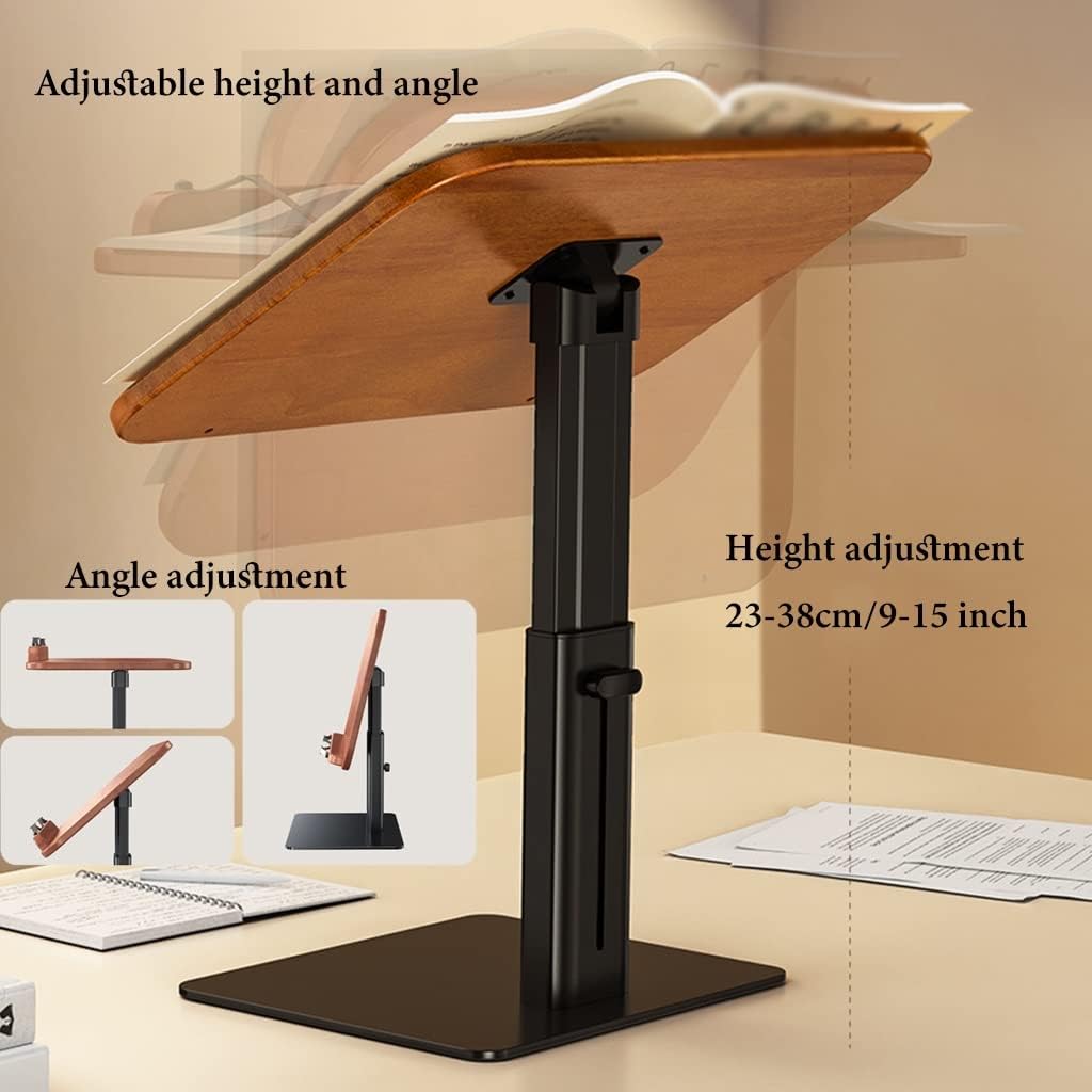 Adjustable Wooden Book Stand for Hands-Free Reading