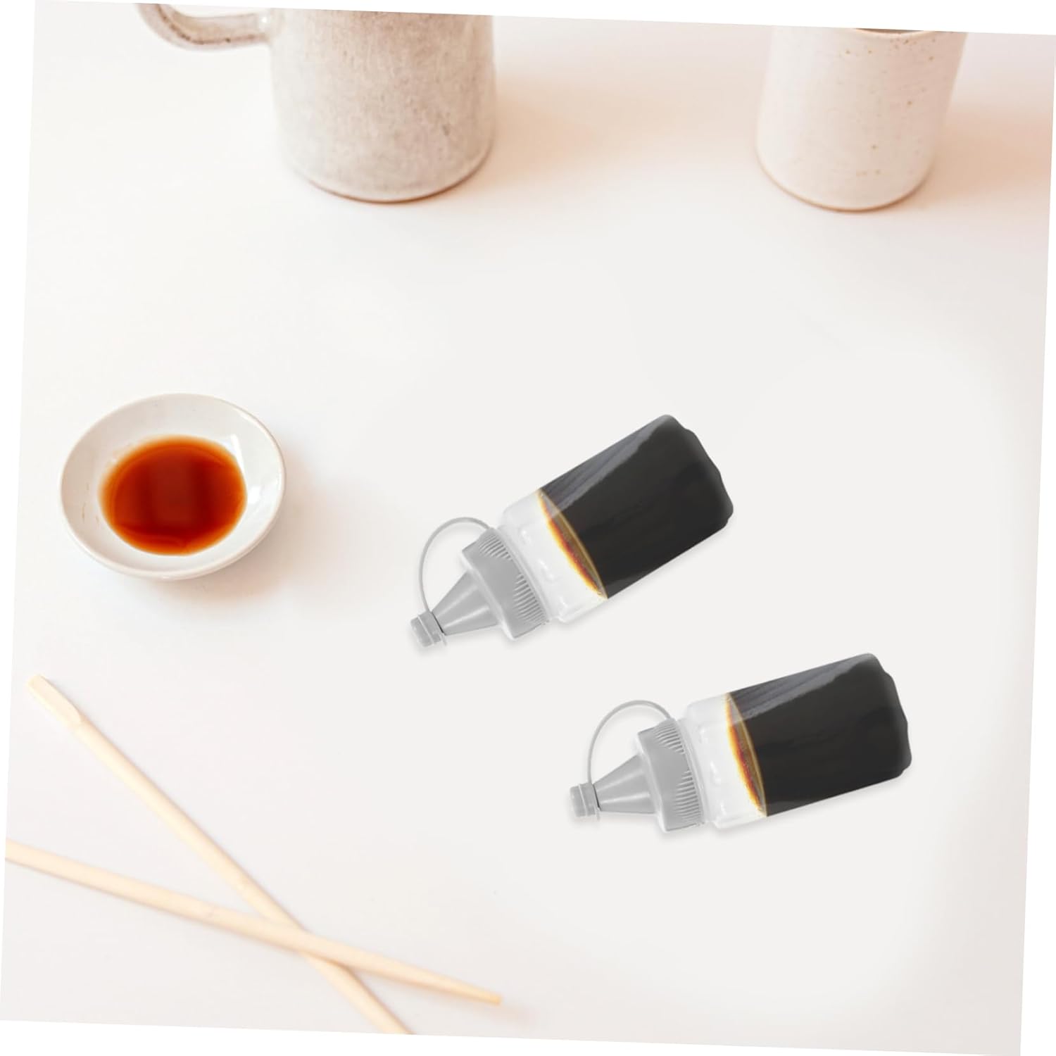 4pcs Mini Refillable Condiment Squeeze Bottles for Ketchup Honey Mustard Olive Oil
