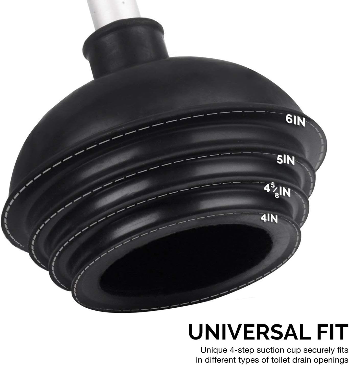 Compact 2-Piece Toilet Plunger with Suction Cup Mini SinkDrain Plunger