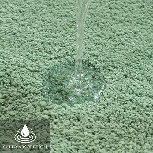 MIULEE Extra Thick Non Slip Bathroom Rug - Sage Green