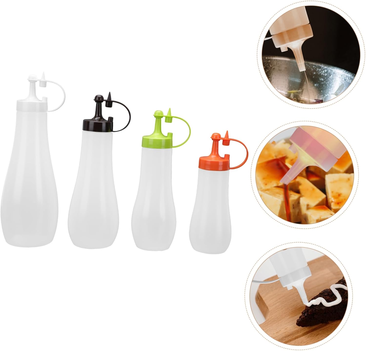 Cabilock 4PCS Reusable Squeeze Condiment Bottles