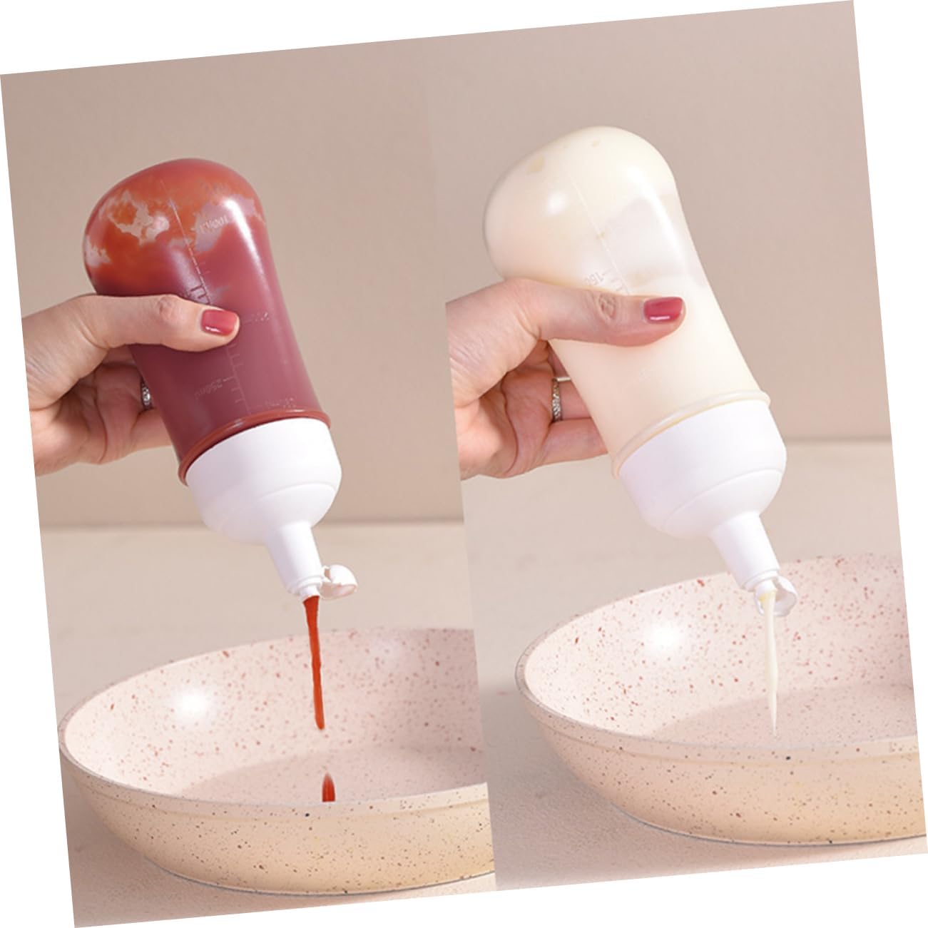 Cabilock 350ml Ketchup Squeeze Bottle - Durable Messy Safe Reliable for Kitchen Use