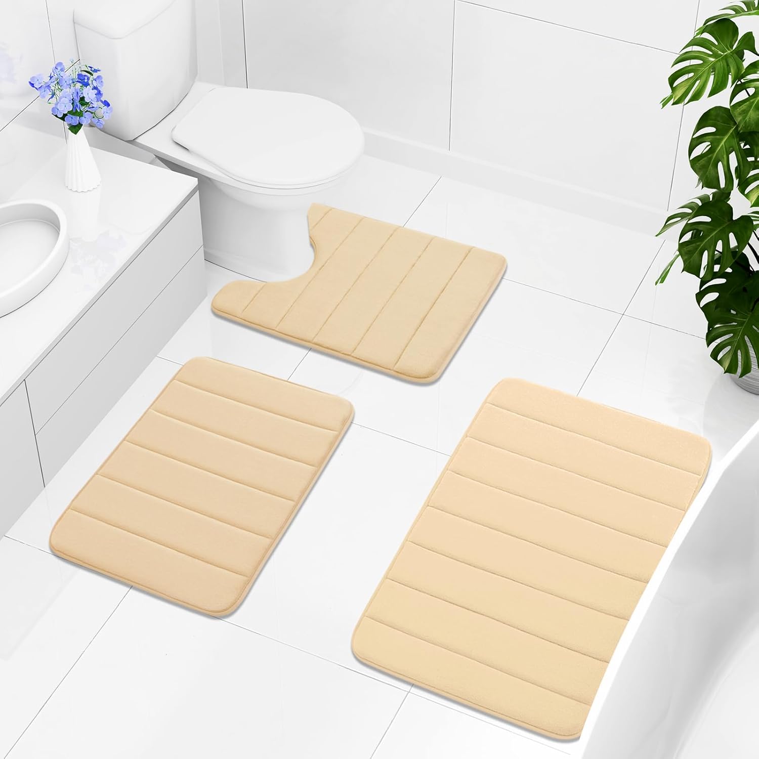 Buganda Memory Foam Bath Mat for Bathroom Shower Tub Soft Durable