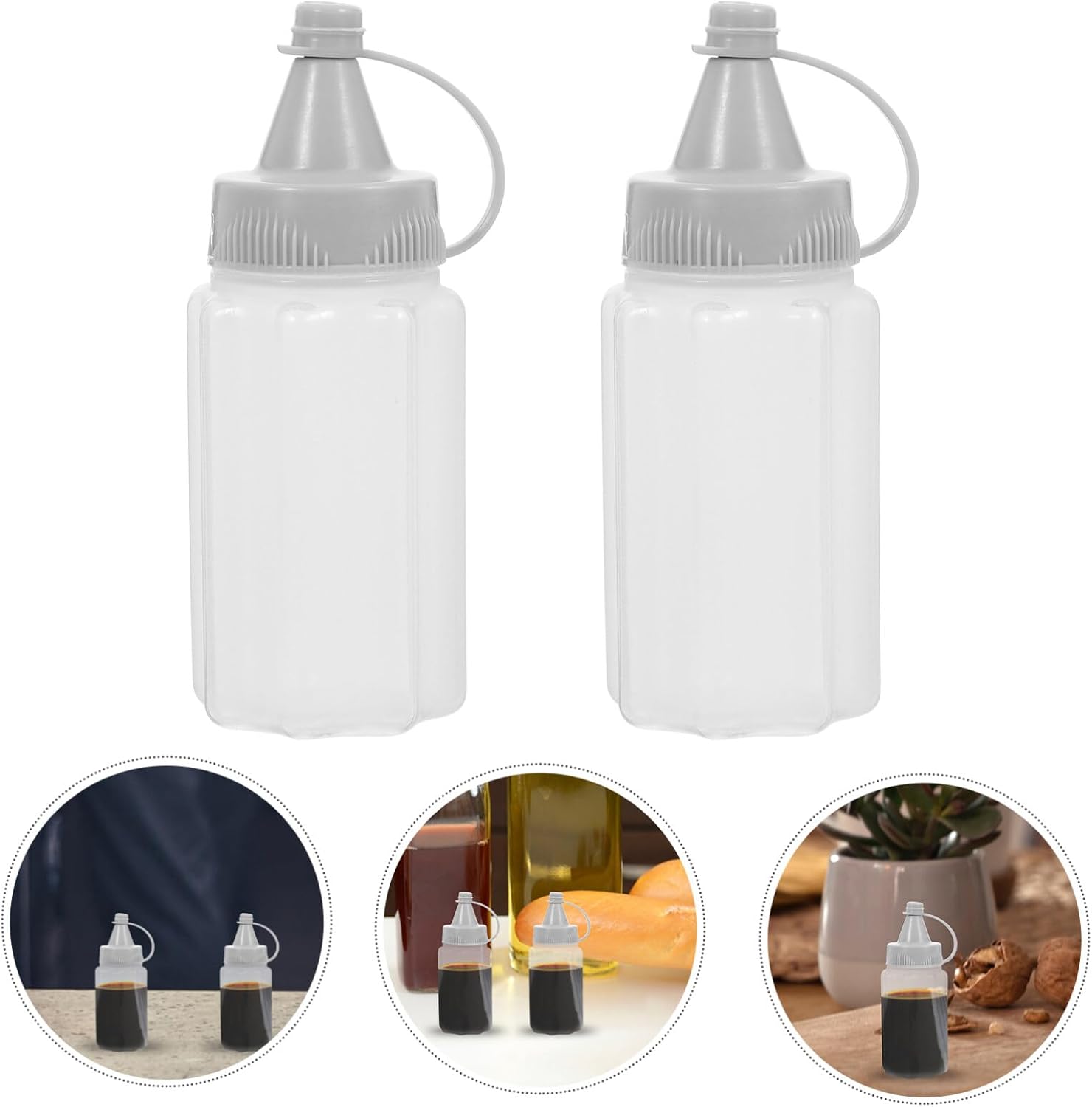 PrettyZoom Squeeze Necessary bottles-Reusable condiment jarPress bottle-Adjustable Size
