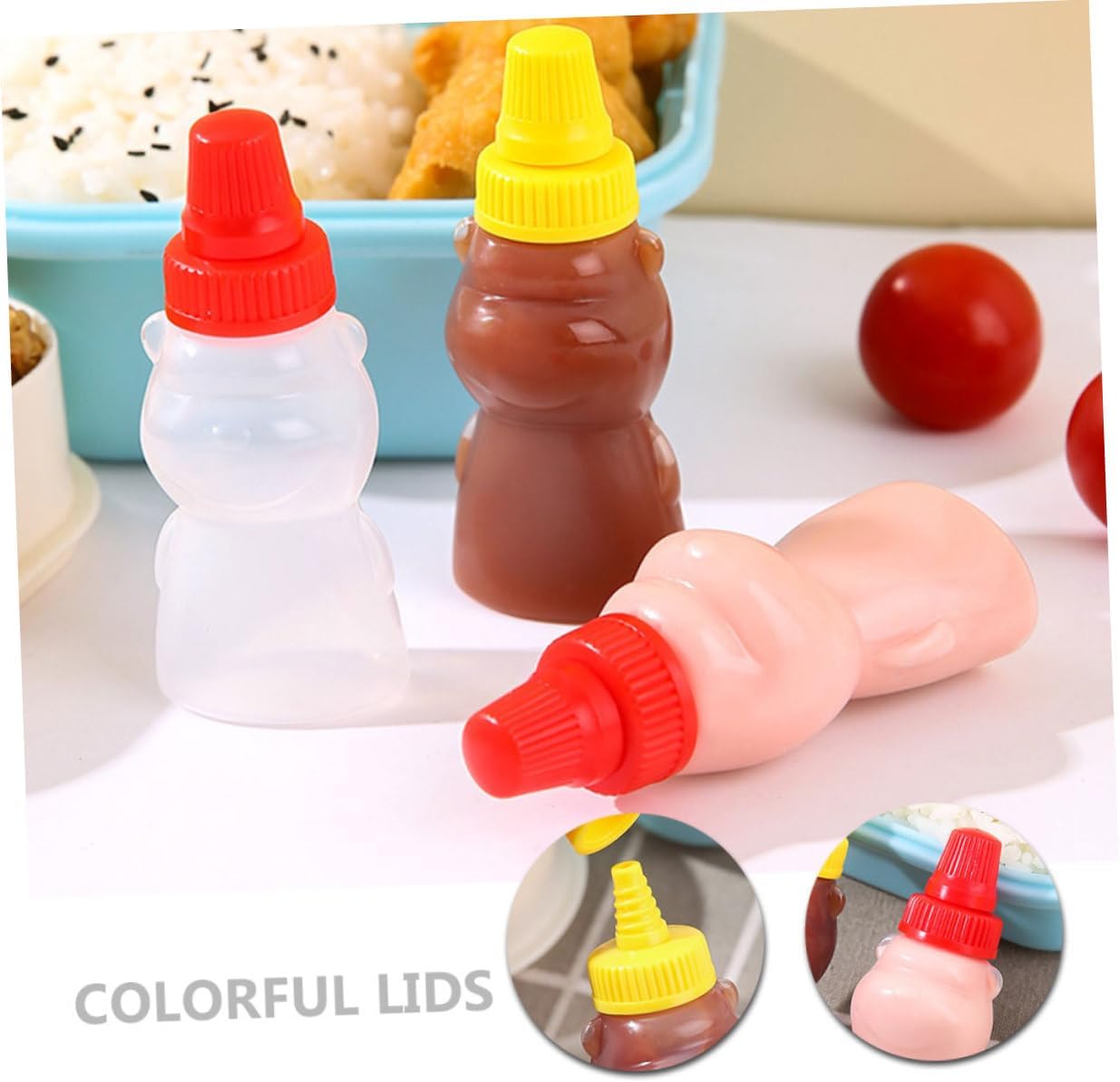 Mini Bear Ketchup Bottles Set of 8