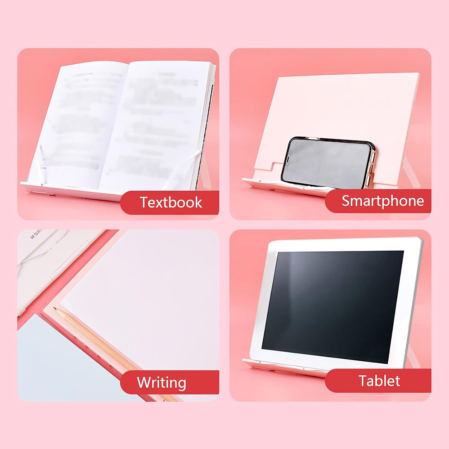 Adjustable Plastic Book Stand Foldable for Desk Reading