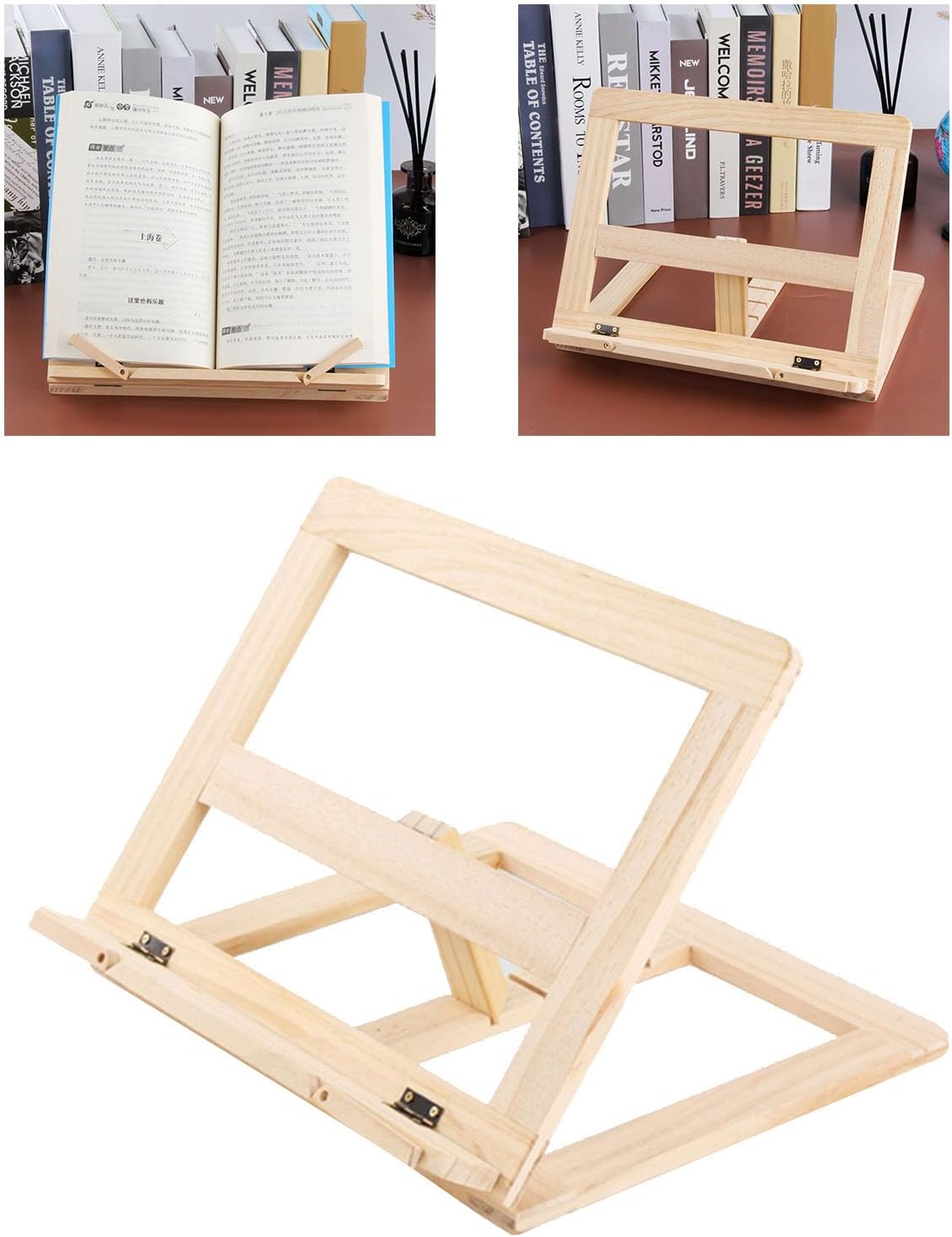 Adjustable Wooden Book Stand Reading Companion