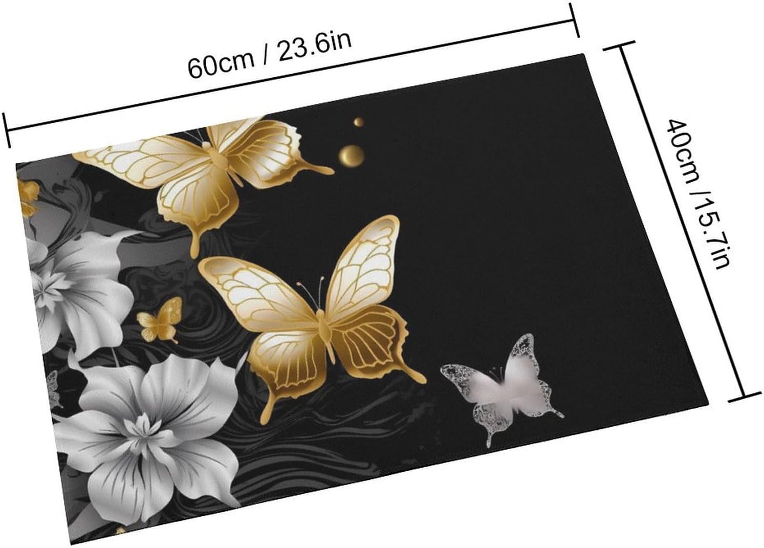Durable Gold White Bath Mat 236x157 Incher