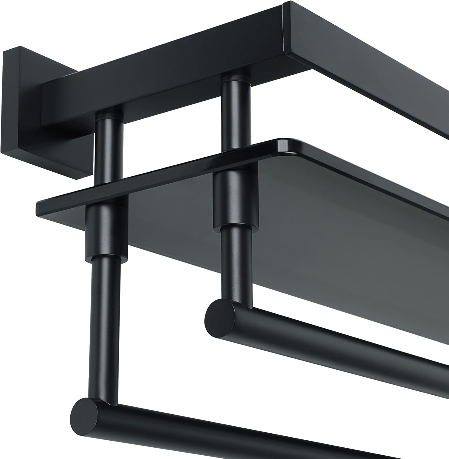 Alise 20-inch Double Towel Bar Glass Shelf for Bathroom