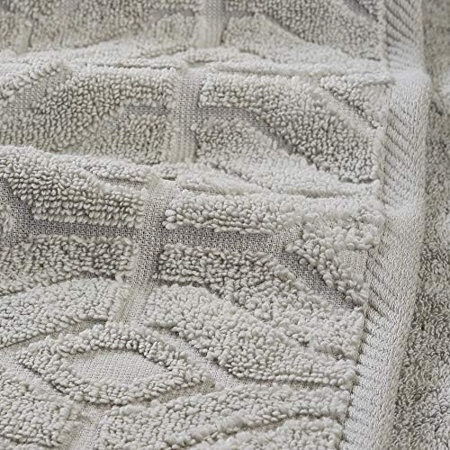 Dyed Dyed Jacquard 6-Piece Yarn Dyed Diamond Gate Charcoal Towels
