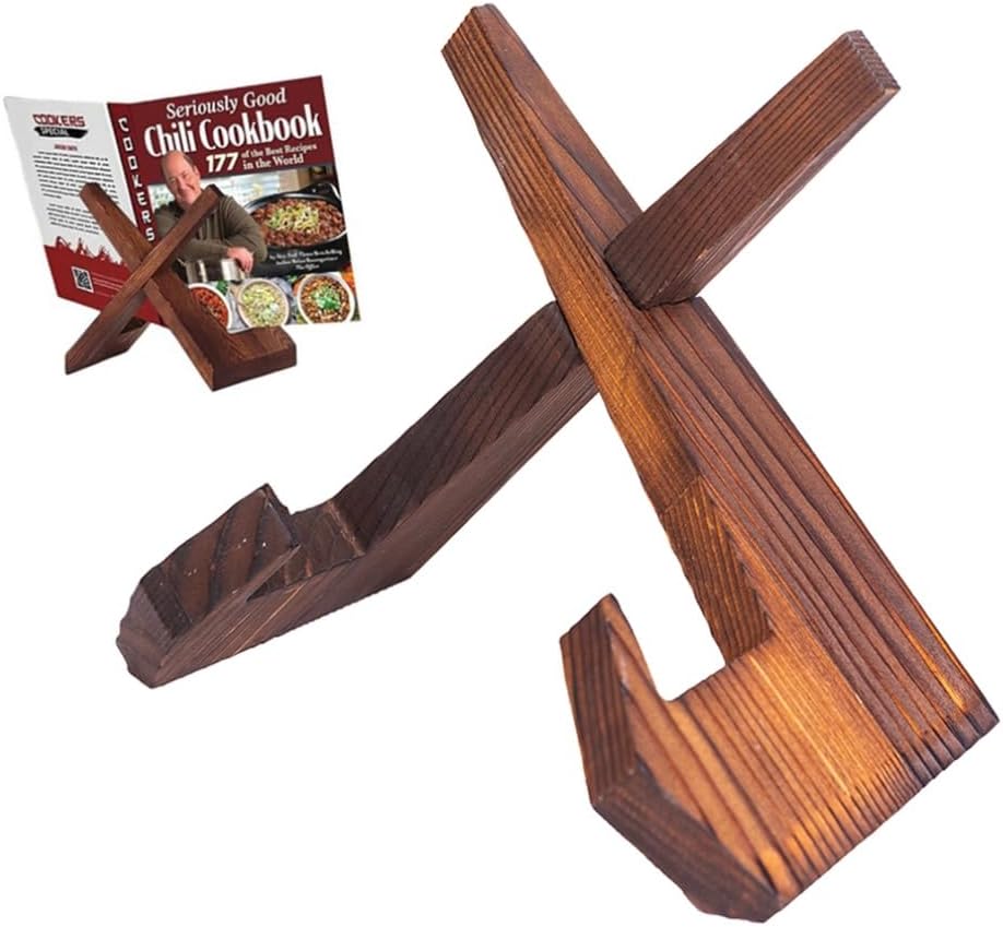 Rumcnjen Large Kitchen Cookbook Stand Rustic Brown Farmhouse Style