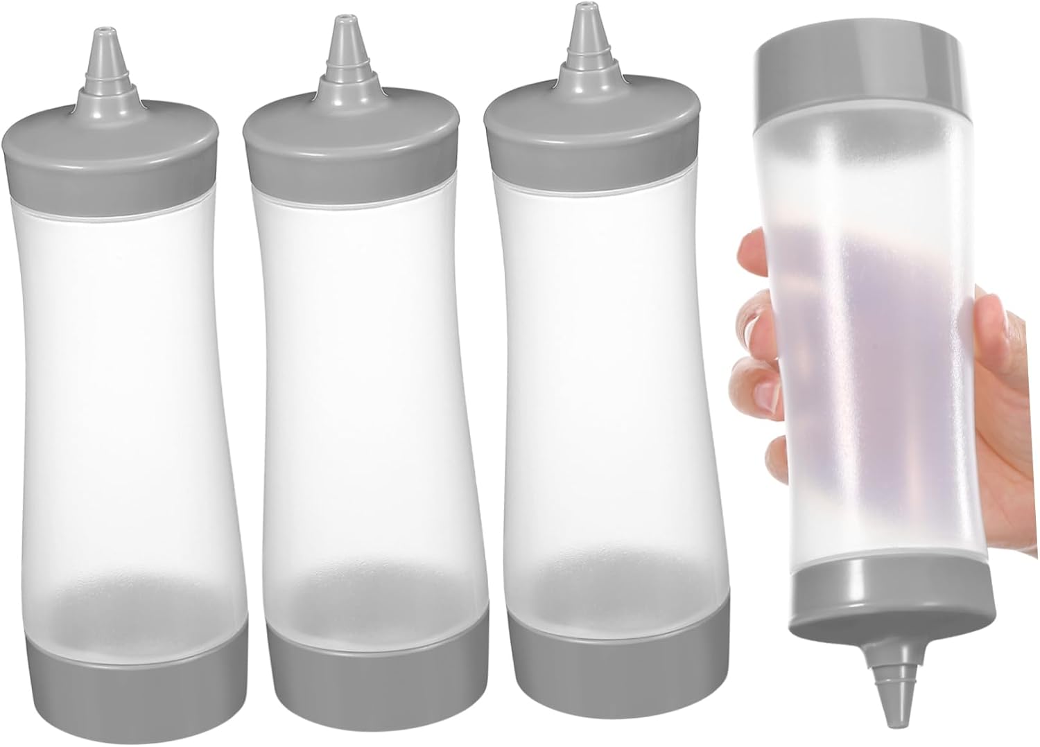 OKUMEYR Premium 4Pcs Condiment Squeeze Bottles Set
