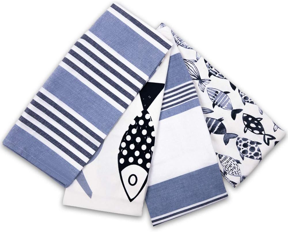 Premium Cotton Hand Towels Set 4 28x20 inches Design