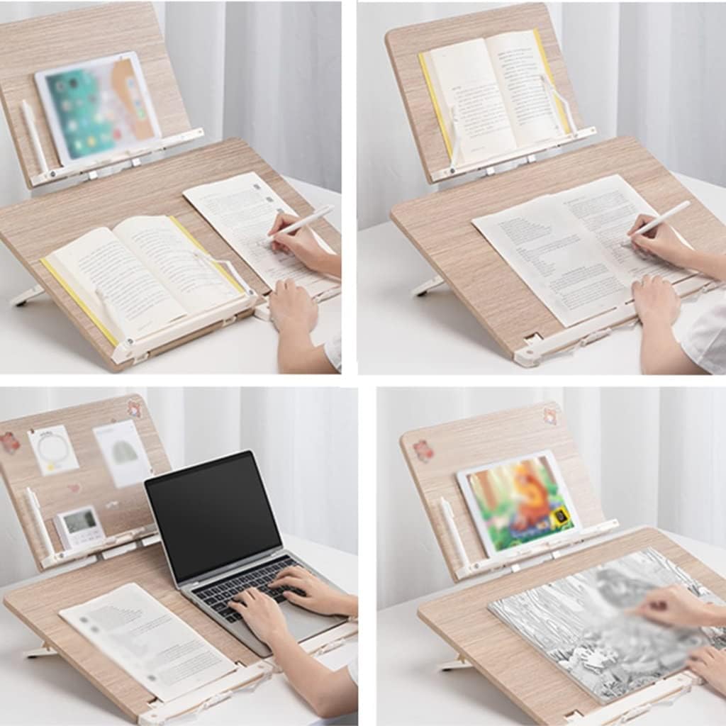 UHRLGHS Adjustable Double-Layer Book Stand for Reading Textbook Laptop and Music