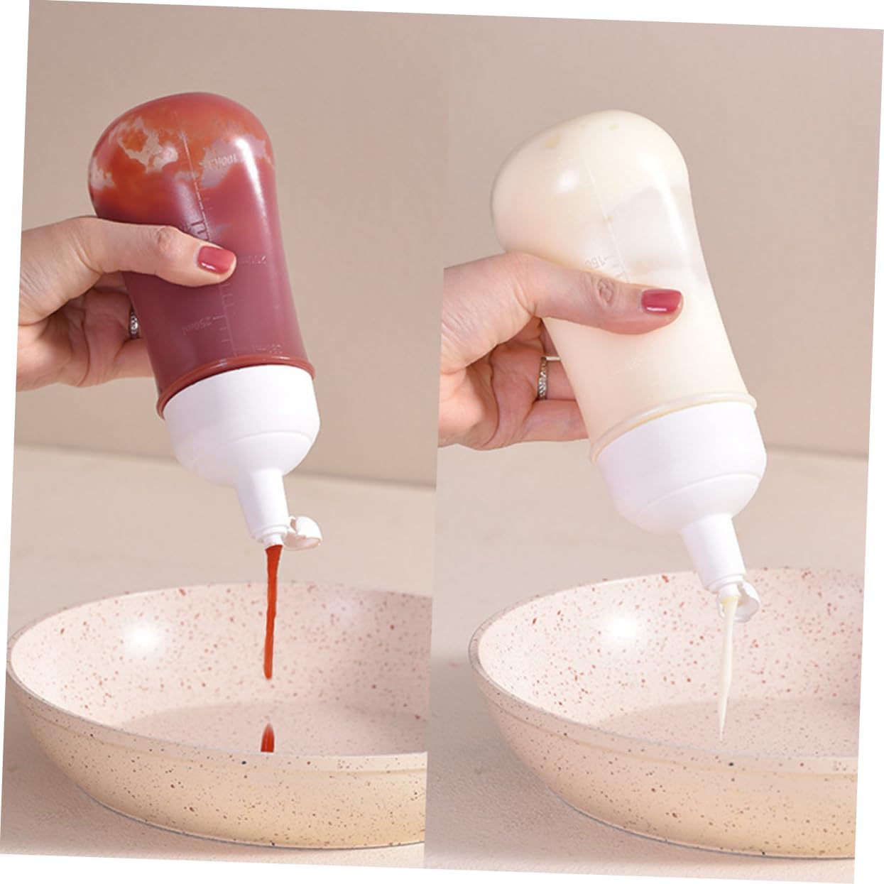 FELTECHELECTR 6pcs Ketchup Squeeze Bottles Set