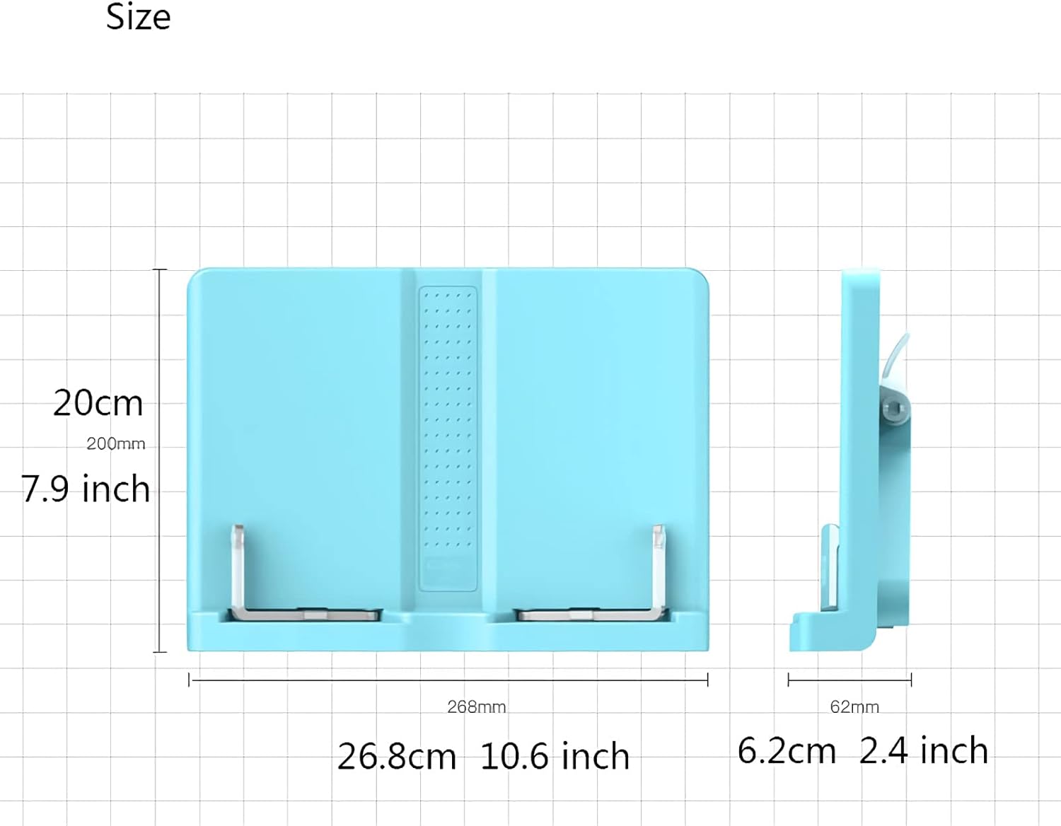 Adjustable Book Stand for Kitchen Office 11x8 Inch Pink