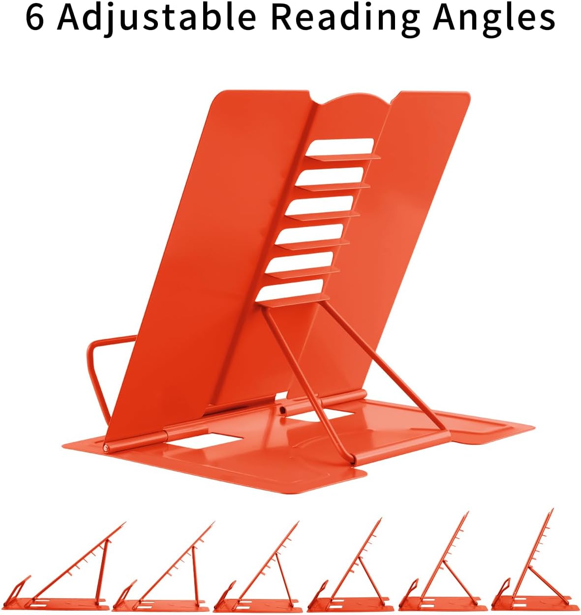 Adjustable Foldable Ergonomic Desk Book Stand for Portable Reading Orange