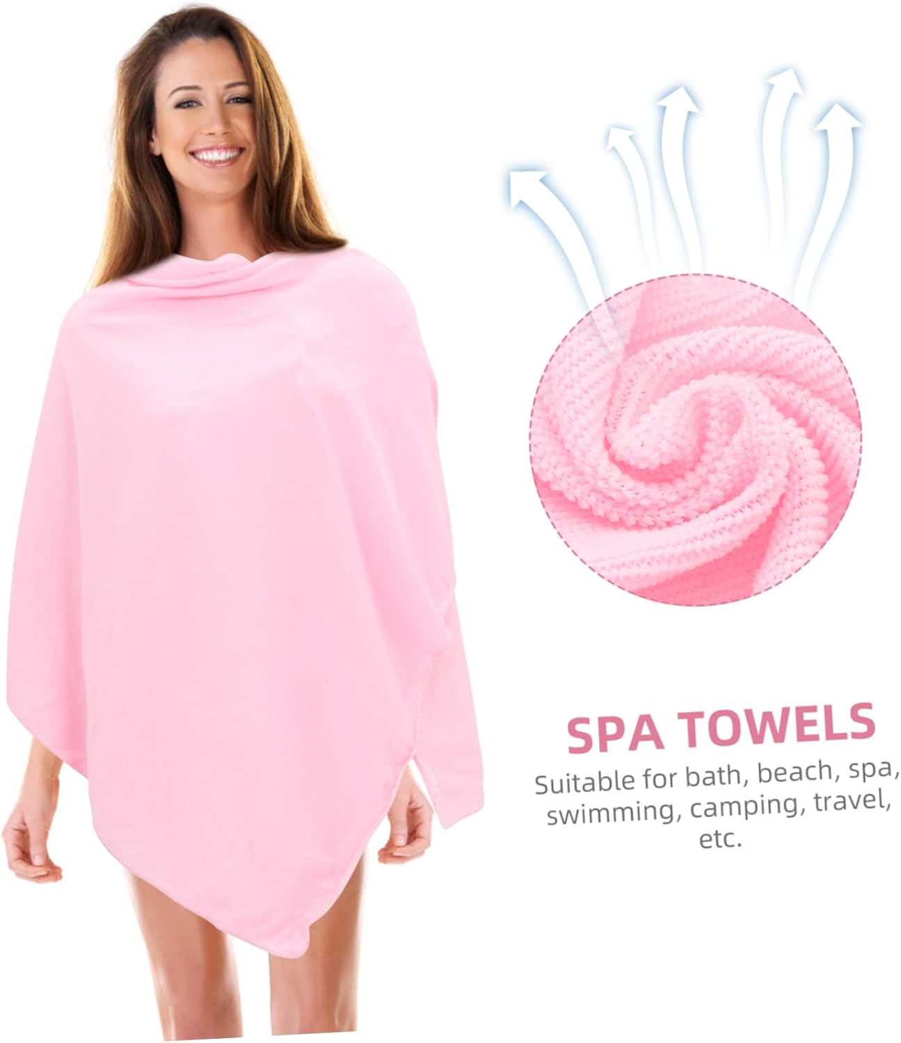 Garneck Women Bath Wrap Pink