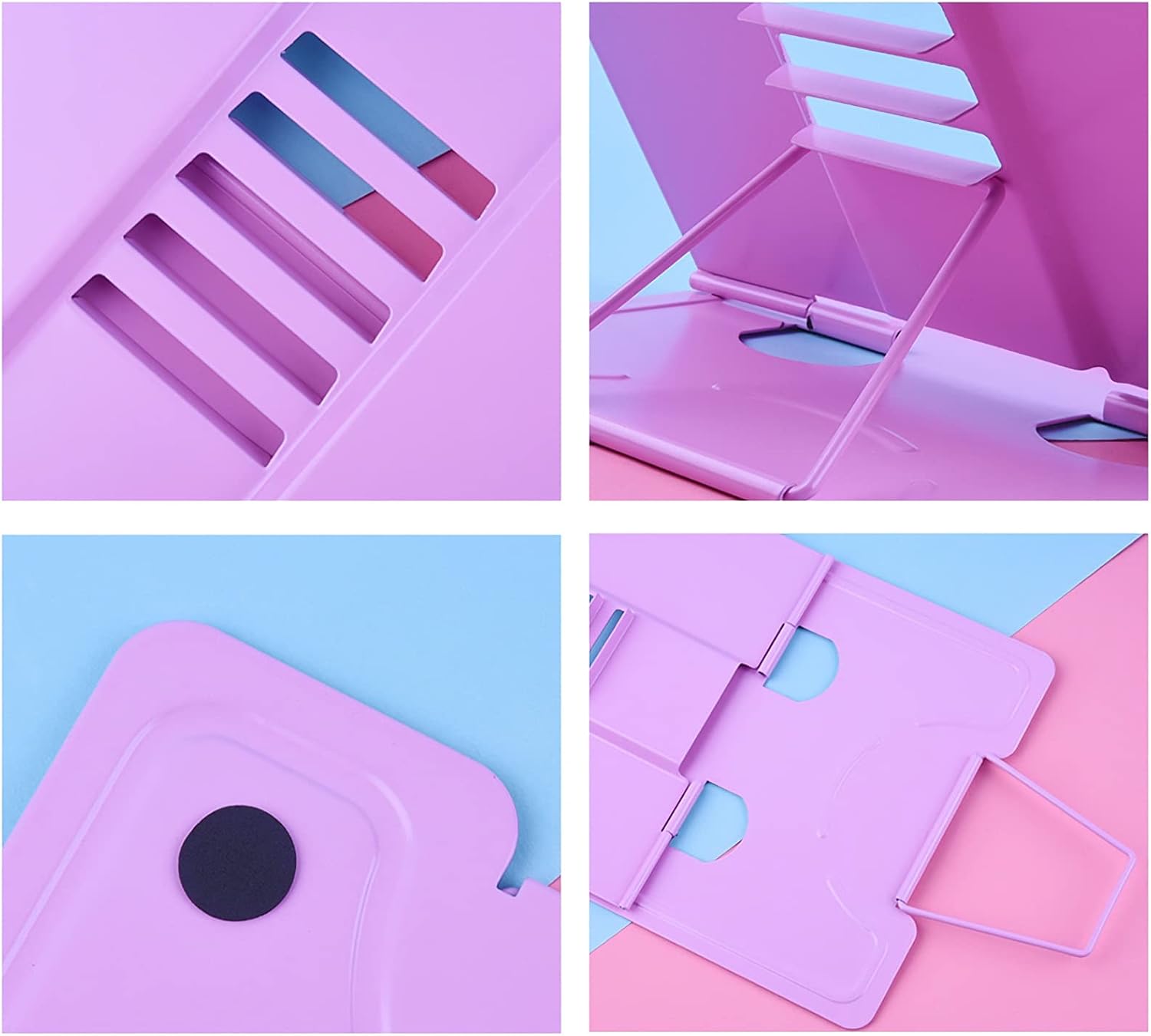 Foldable Adjustable Metal Read Cook Book Stand pink