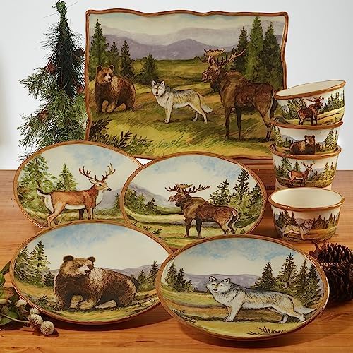 Elegant Mountain Summit Dinner Plate Set