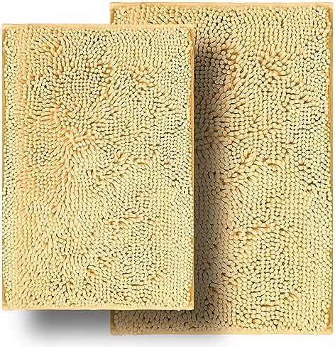 2 PIECE Bathroom Rugs Set Ultra Soft Washable Anti-Slip 20x3216x24 inch