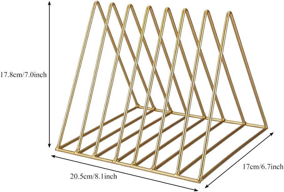 Bookshelf Creative Iron Triangle for Books Magazines