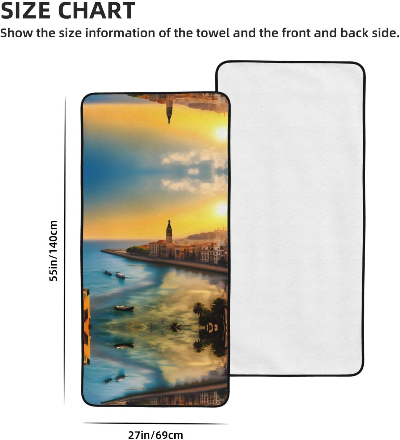 Sunset by the River Soft Comfy 27x55 Velvet Towel for Home Travel
