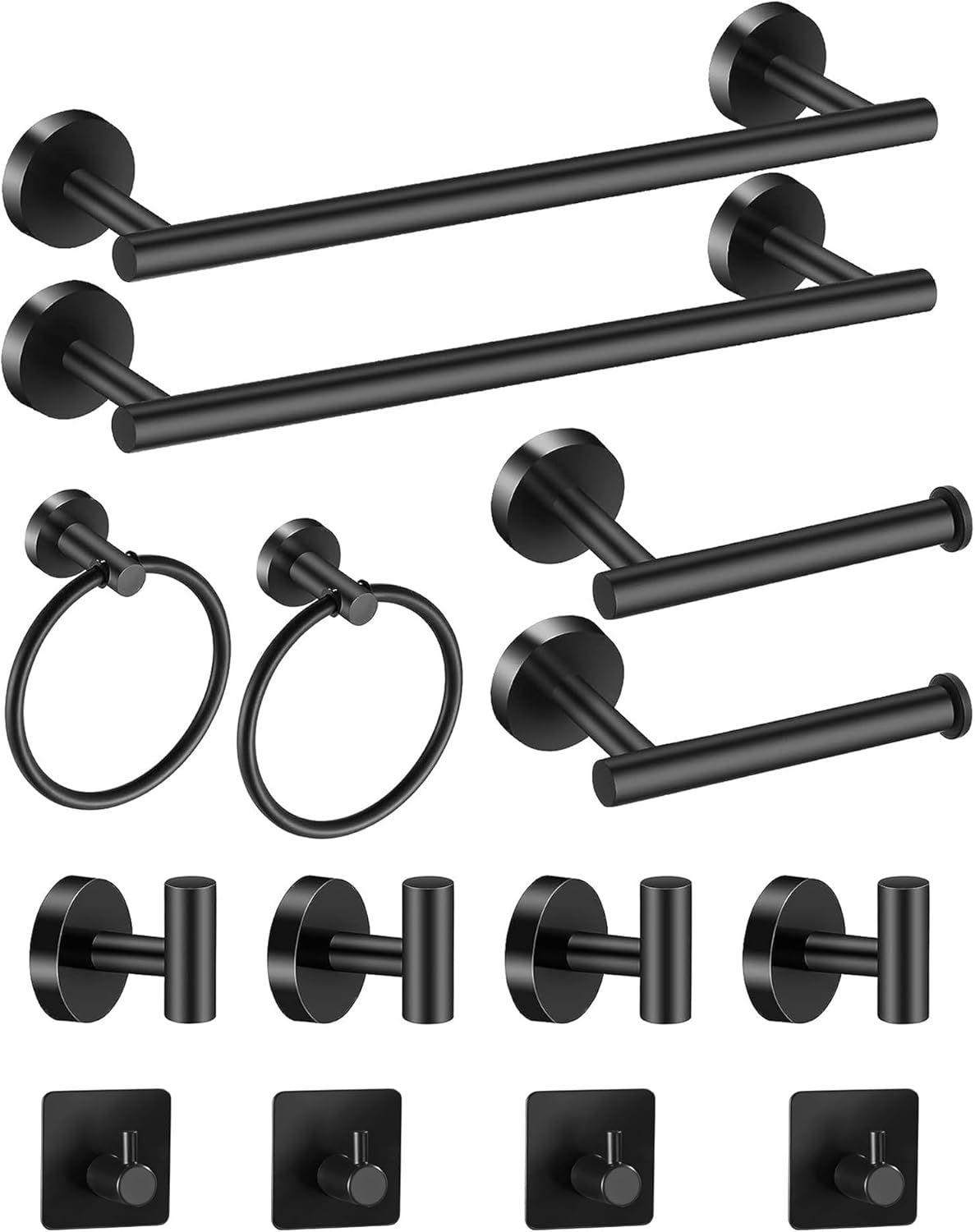Complete Bathroom Organization in Matte Black Set