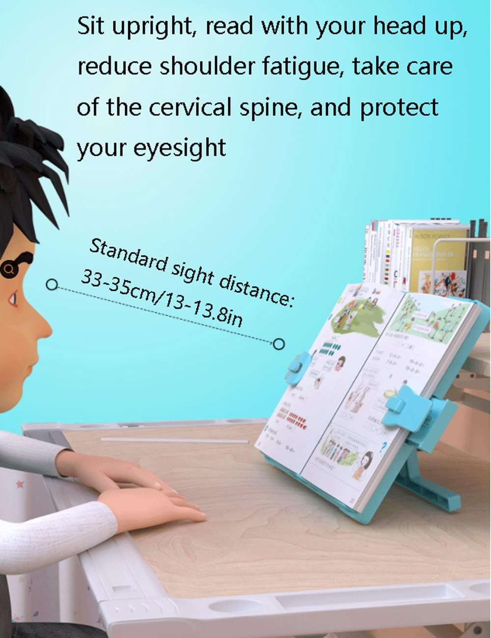 Adjustable Angle Hands-Free Plastic Book Stand