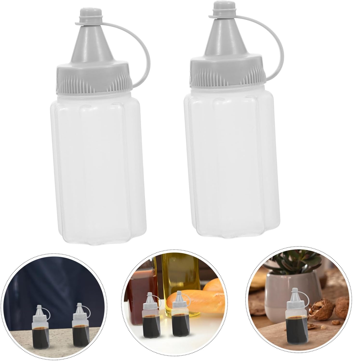 Zerodeko Reusable Squeeze Bottles Set of 4 Durable Sauces Dressings Oils