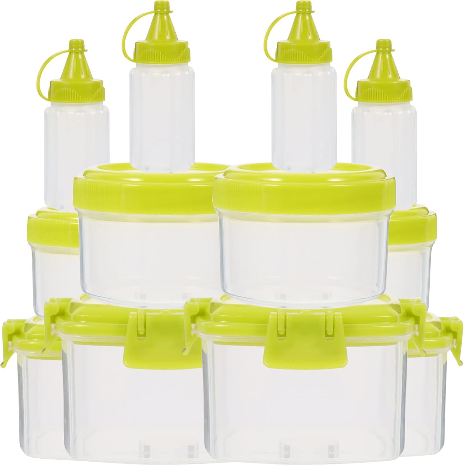 SHERCHPRY - Handmade Small Glass Squeeze Bottle with Lid - Salad Condiment Getter
