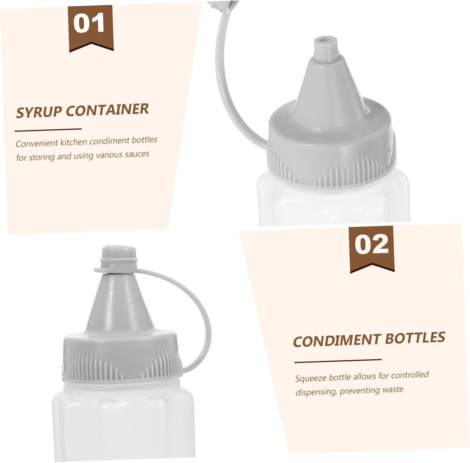 4-Piece Reusable Squeeze Bottles - Perfect for Cooking Travel and Crafts
