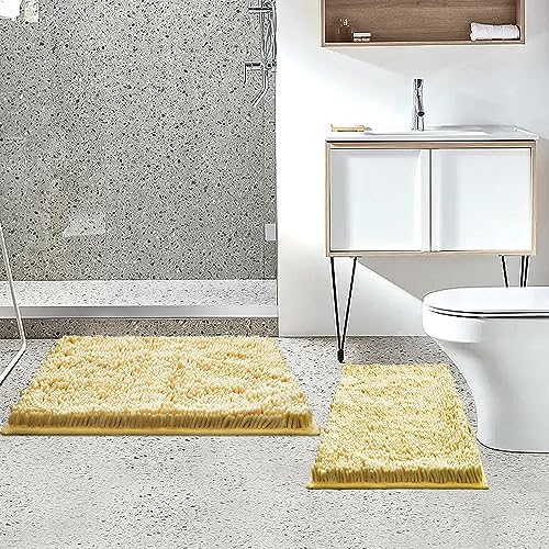 2 PIECE Bathroom Rugs Set Ultra Soft Washable Anti-Slip 20x3216x24 inch