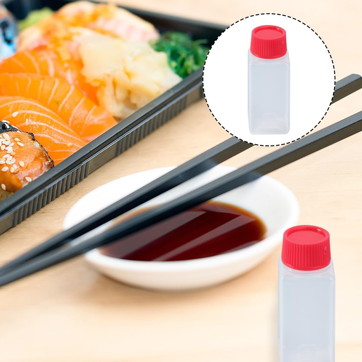 Mini Seasoning Bottles Set - 100pcs 65ml BentoCondimentSqueezeBottles