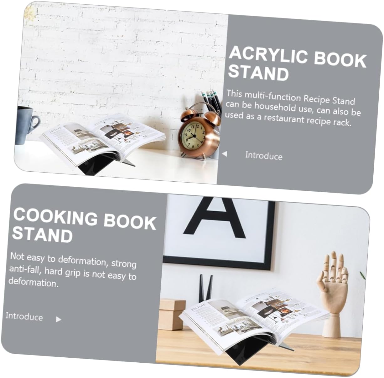 QUMIIRITY Acrylic Cookbook Stand Holder Display Unit