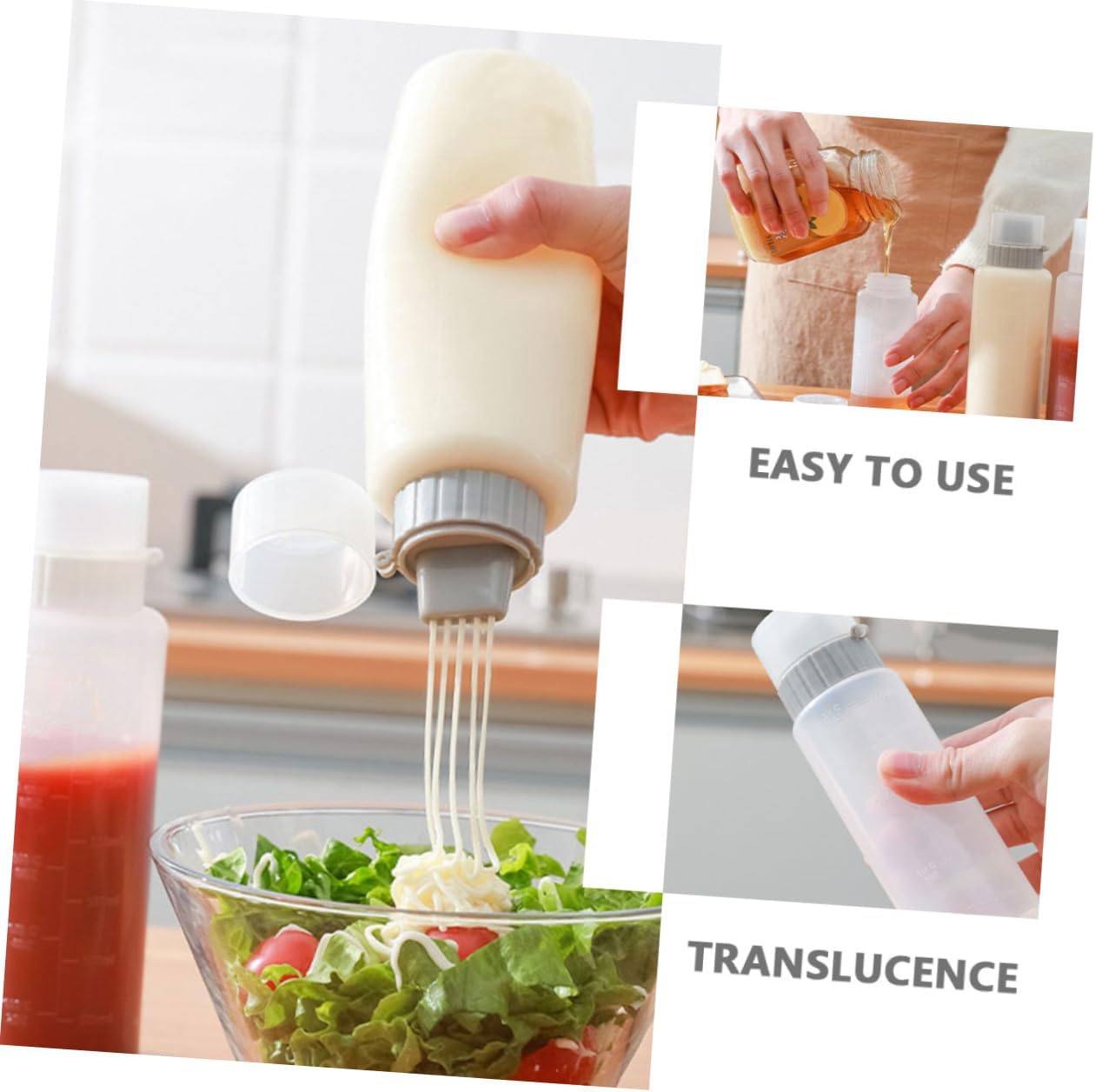 Pair of Squeeze Condiment Bottles - Ketchup Mustard Honey More