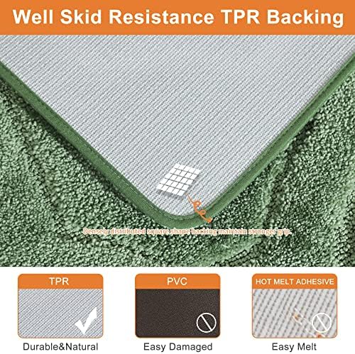 Premium Soft Bath Mat Non-Slip Quick Dry Green