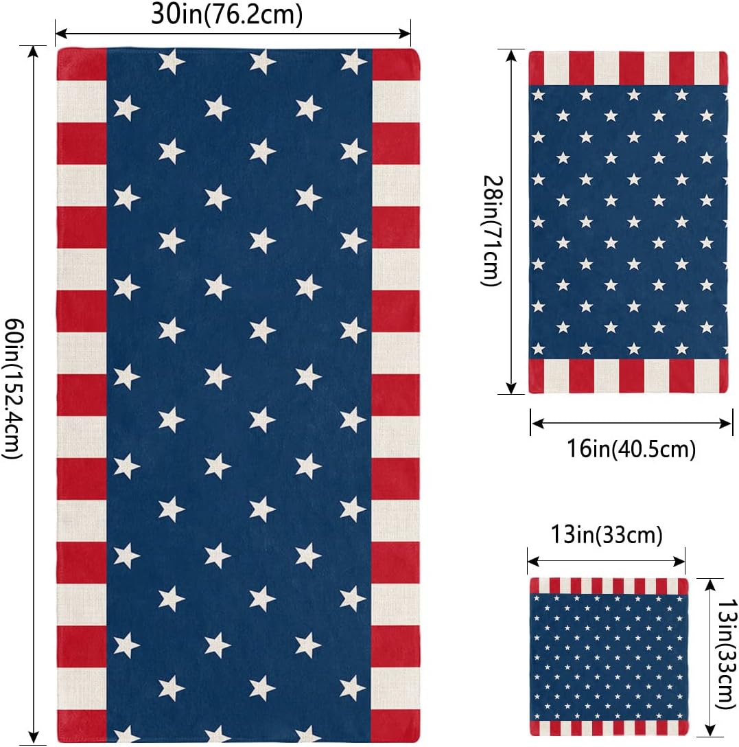 Sevenbabu American Flag Bath Towels Set
