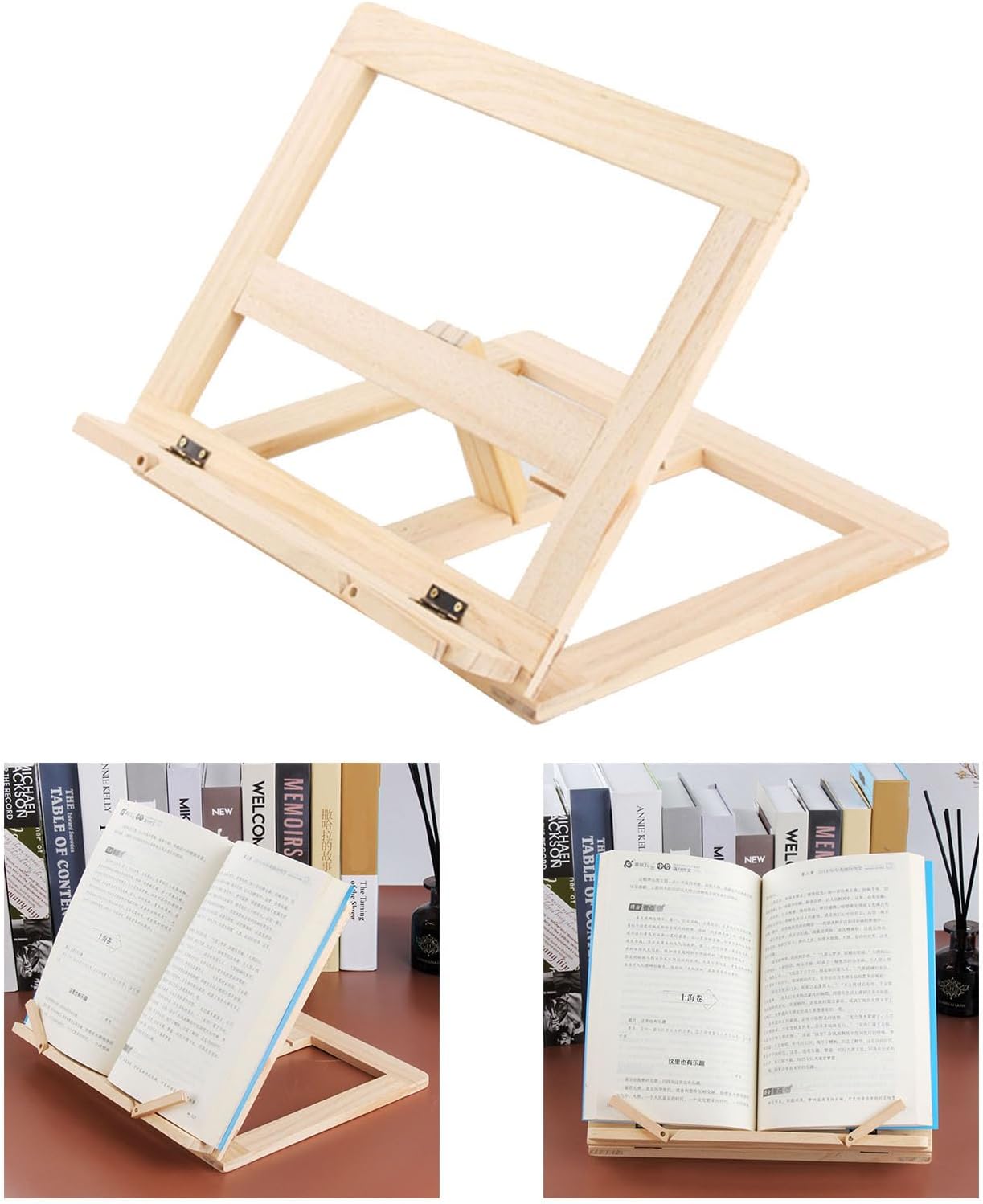 Adjustable Wooden Book Stand Reading Companion