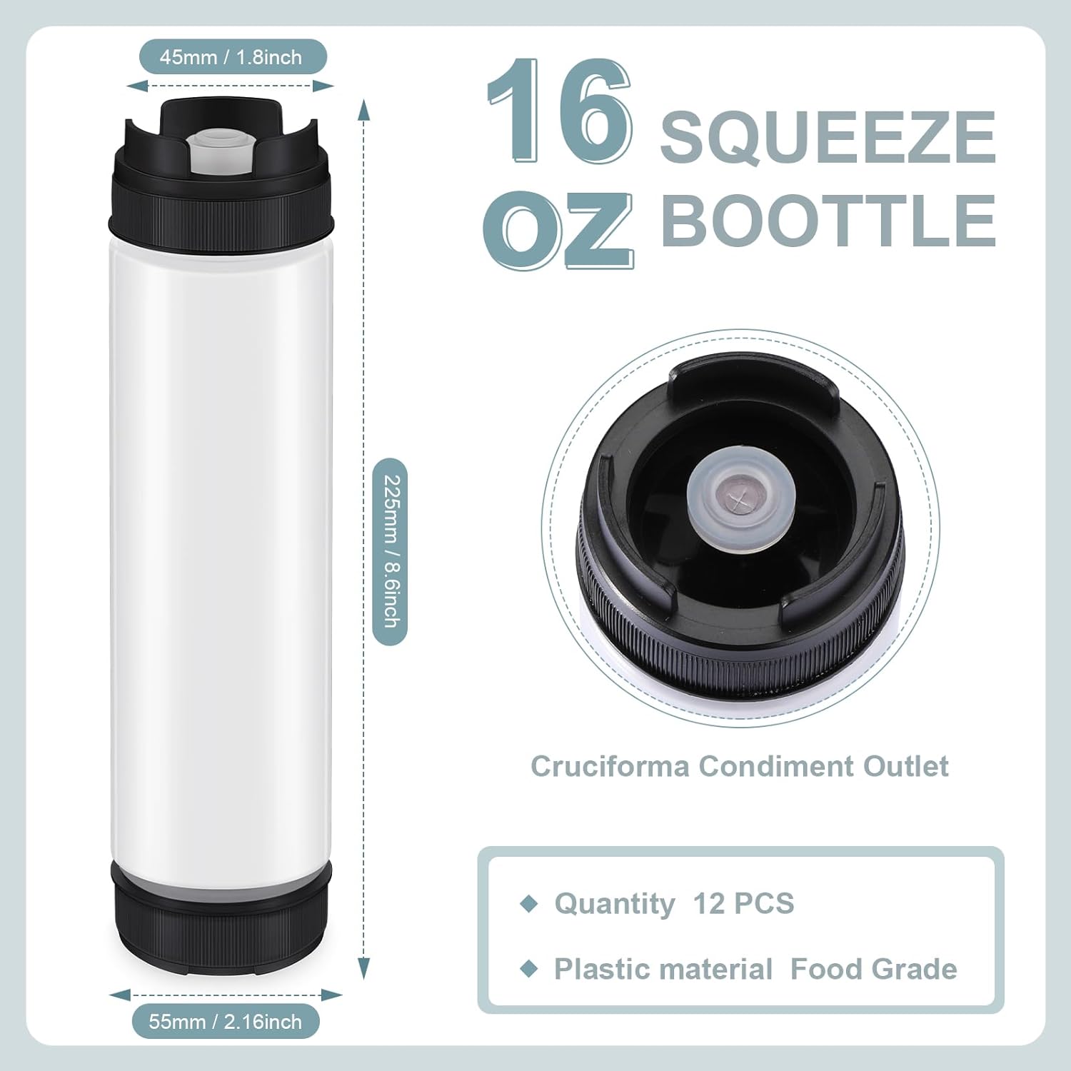 Ultimate Invertible Ketchup Squeeze Bottles 12-Pack