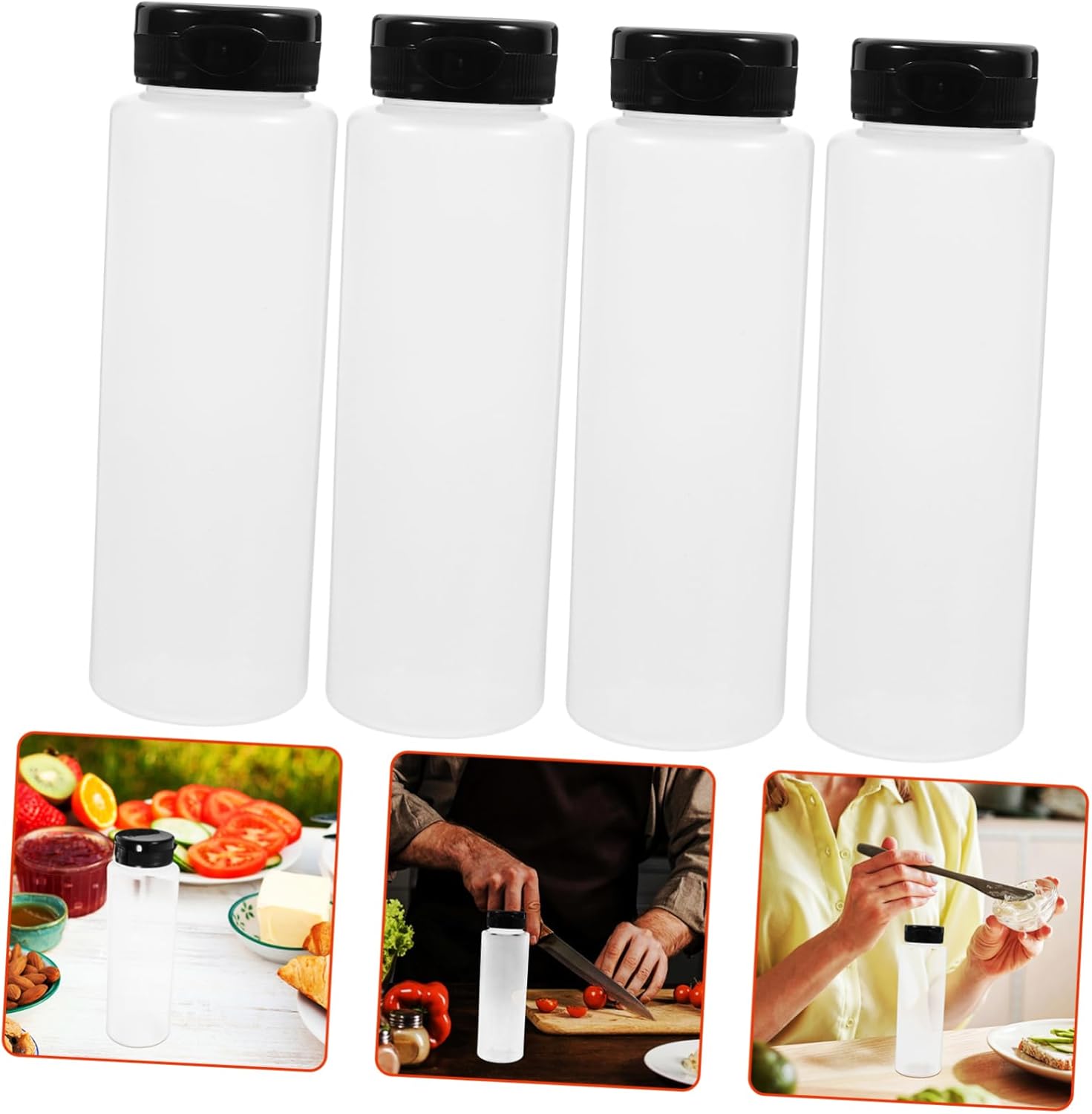 KICHOUSE 6 Squeeze Salad Sauce Bottles