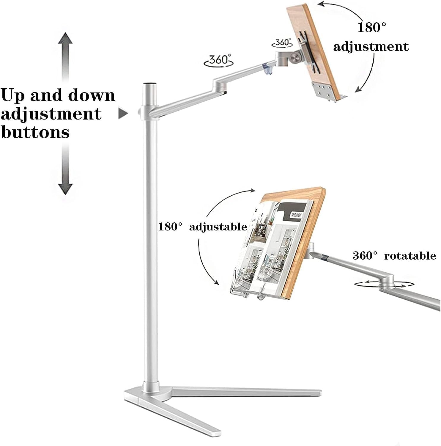 Falcon Tabletop Floor Stand 360-Degree Rotatable Reading Cooking Stand