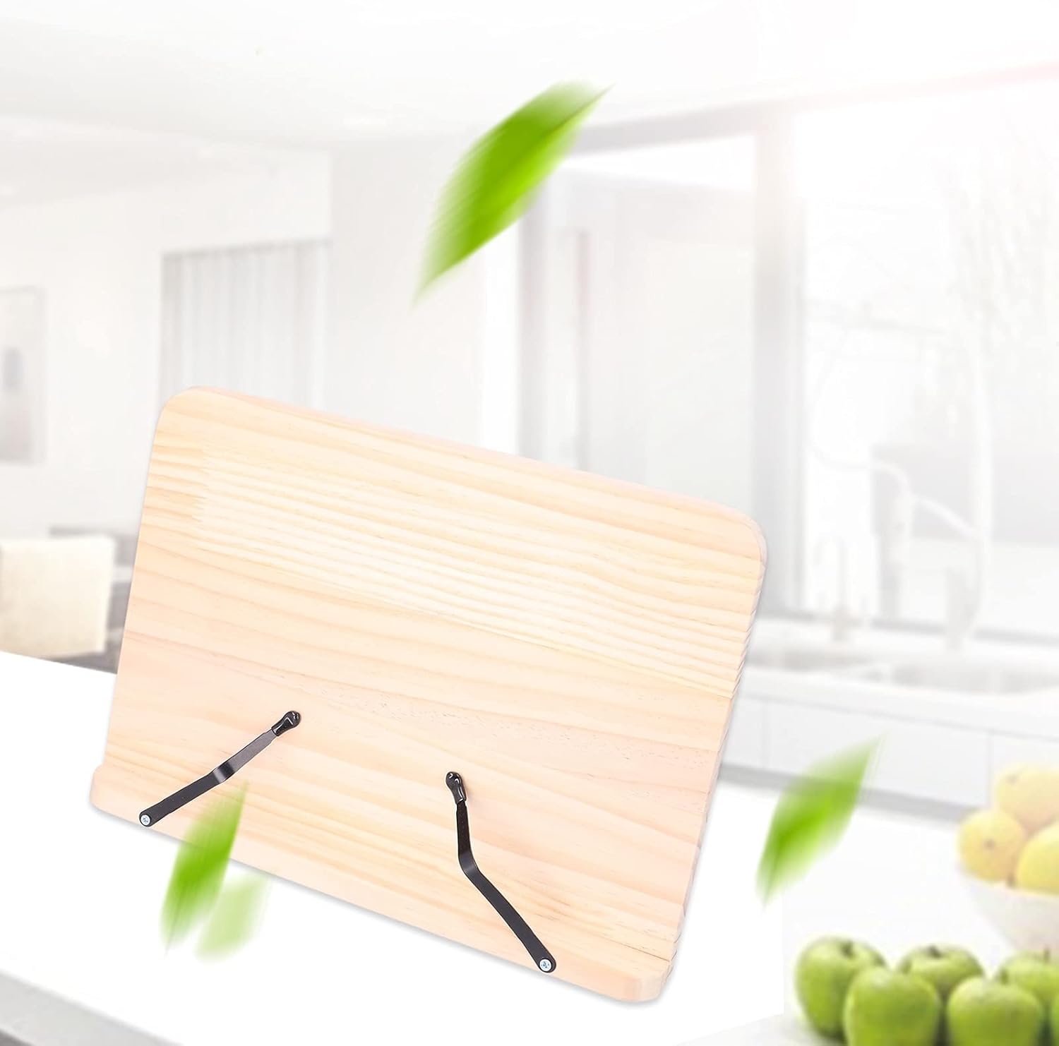 Adjustable Wood Book Stand for Tablets Cookbooks and More