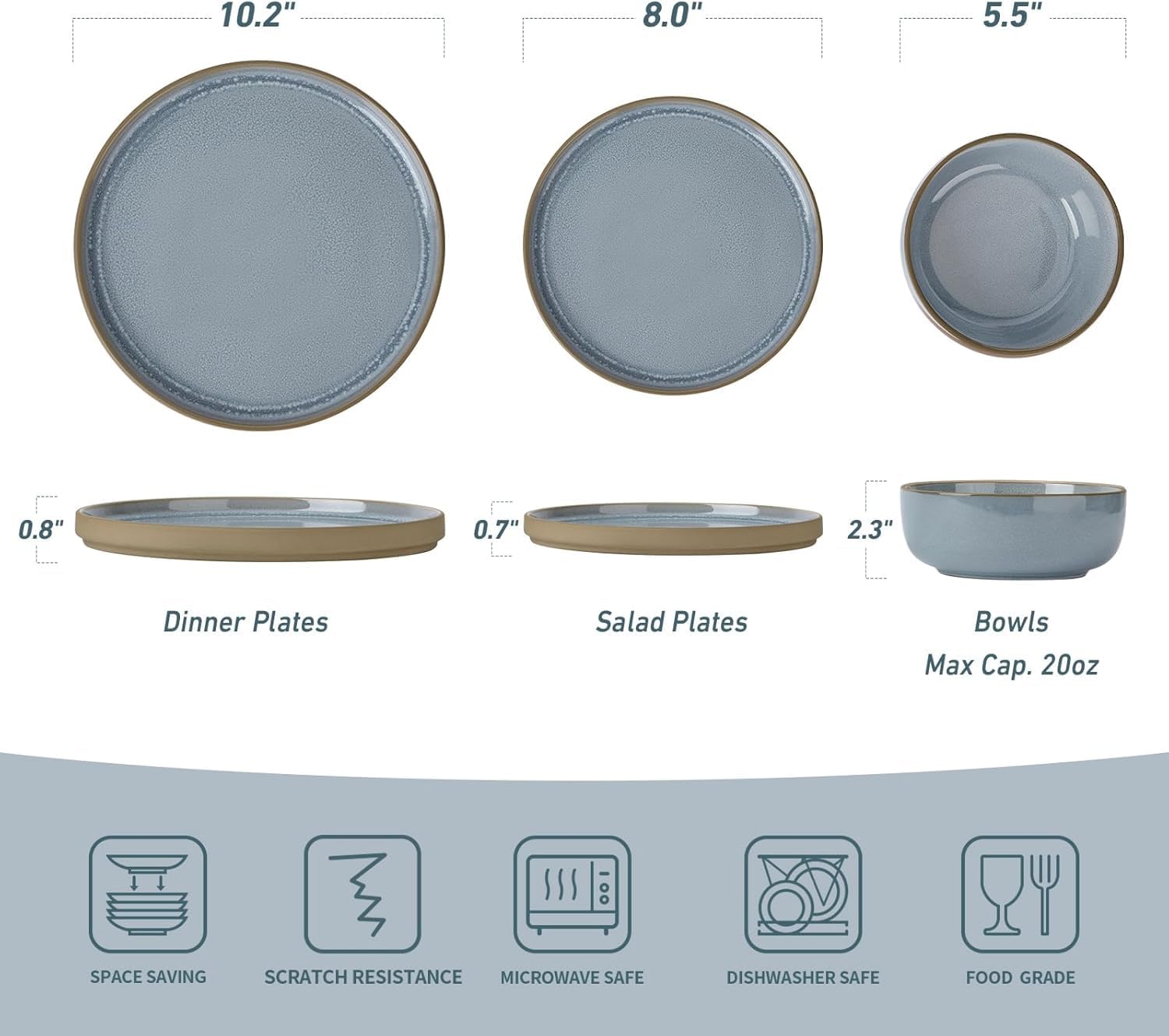 Famiware Nature Plates and Bowls Set - 18 Pieces