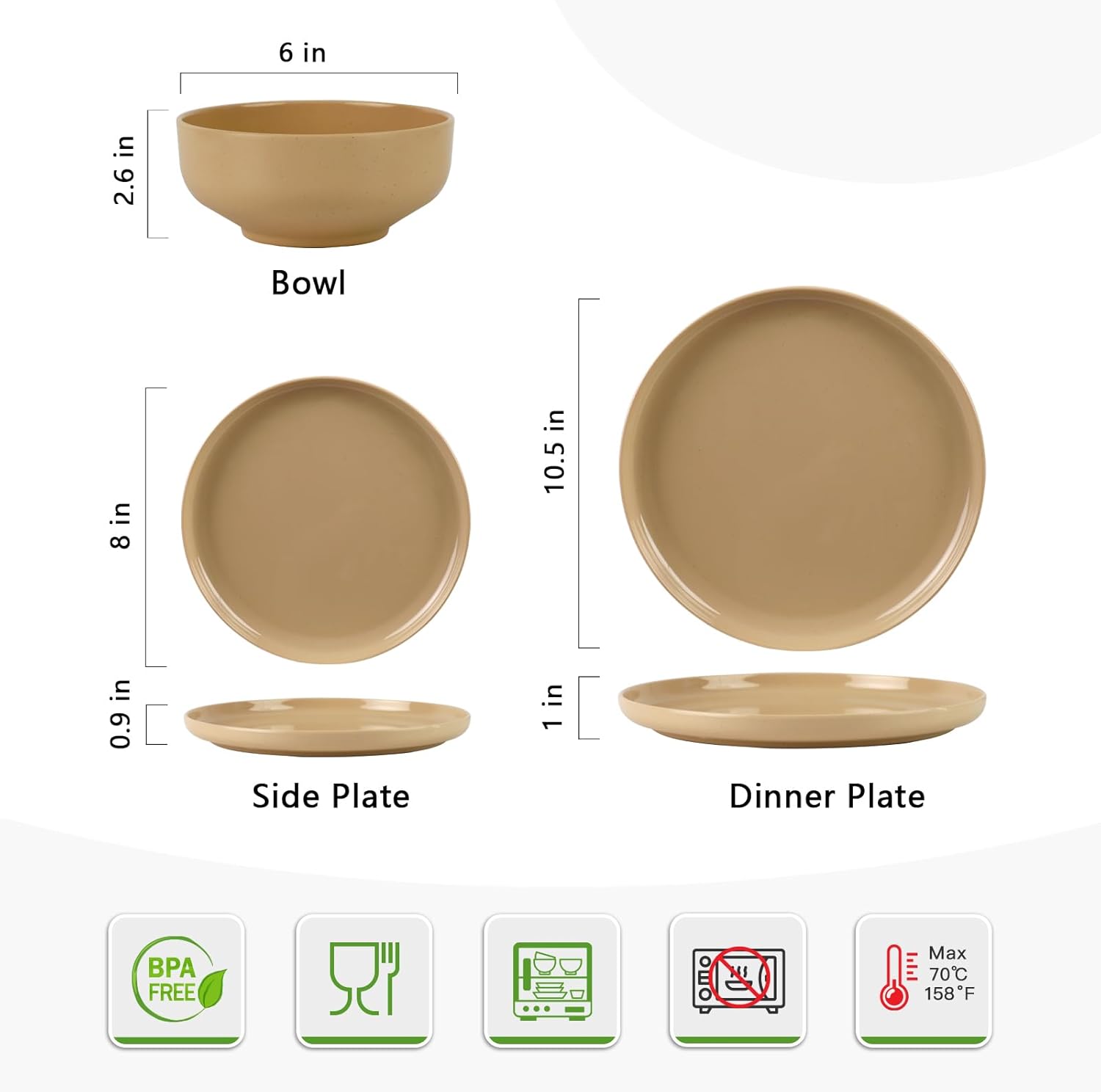 Melamine Dinnerware Set for 4