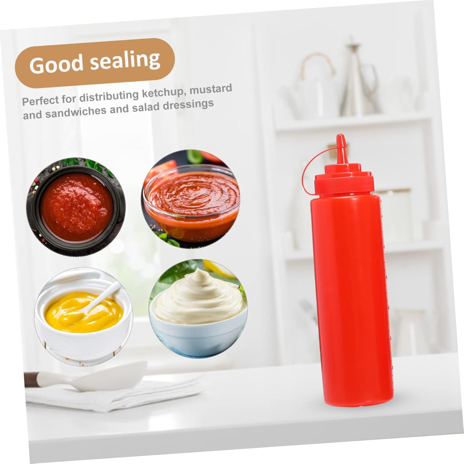 FELTECHELECTR 8pcs Tomato Sauce Squeeze Bottles for Condiments Kids-friendly Design
