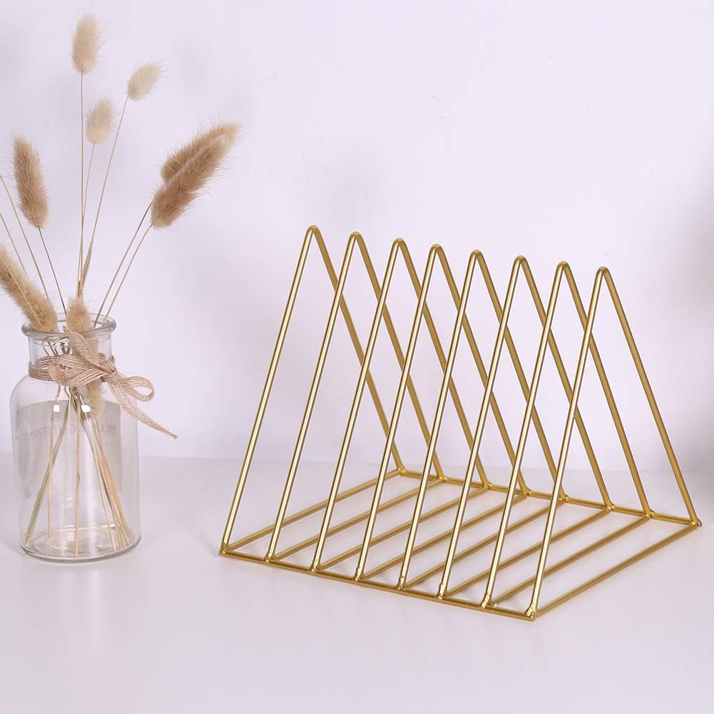 Bookshelf Creative Iron Triangle for Books Magazines