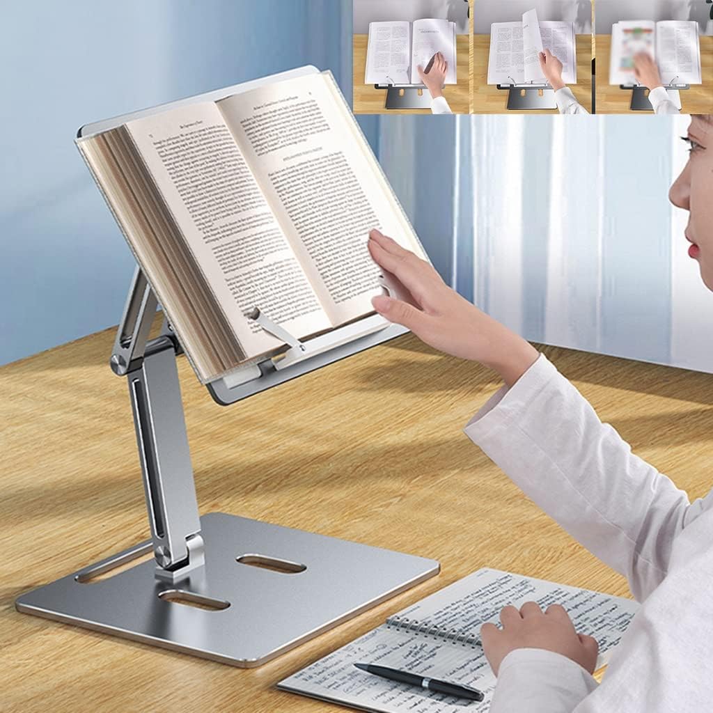 360 Adjustable Silver Book Stand for Reading
