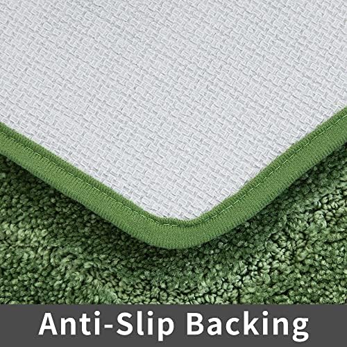COSY HOMEER Bath Rug Set Green 24x48 Inches